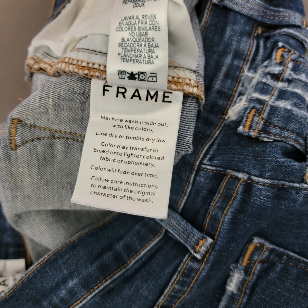 Frame Wriley 139021 Stretchy Le Skinny De Jeanne Distressed Jeans 25 - Picture 10 of 12